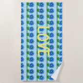 Blue Daisis Beach Towel Strandtuch (Vorderseite)