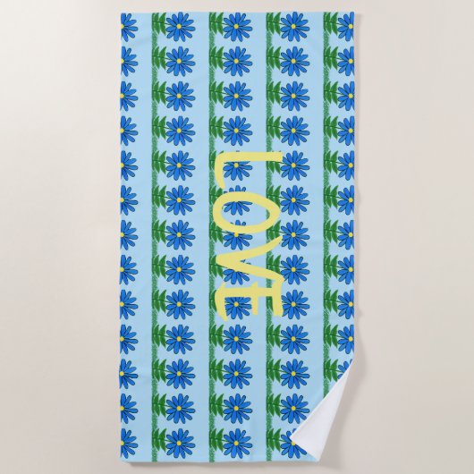 Blue Daisis Beach Towel Strandtuch (Vorderseite)