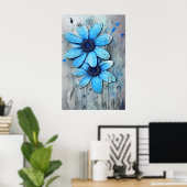 Blue Daisis Not Grungy Daisy Blume Poster (Heimbüro)