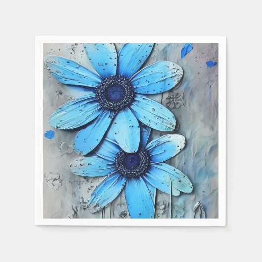 Blue Daisis Not Grungy Daisy Blume Serviette (Vorderseite)