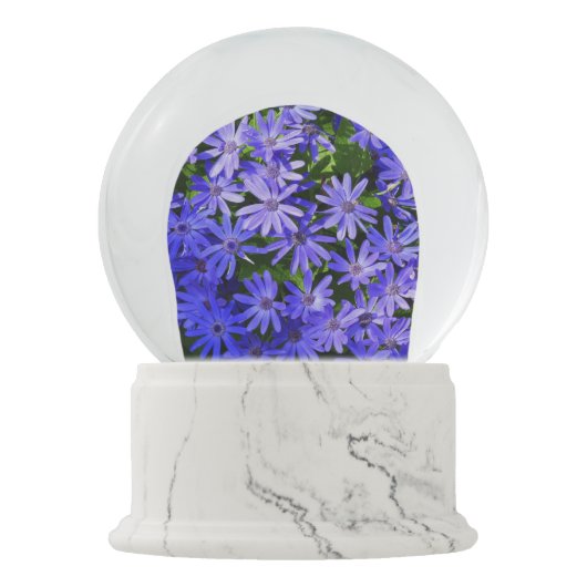 Blue Daisy ähnliche Blume Naturfotografie Schneekugel (Vorderseite)