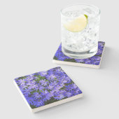 Blue Daisy ähnliche Blume Naturfotografie Steinuntersetzer (Seitenansicht)