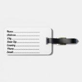 "Blue Daisy" - Akryllische Gepäckmarke Gepäckanhänger (Rückseite horizontal)