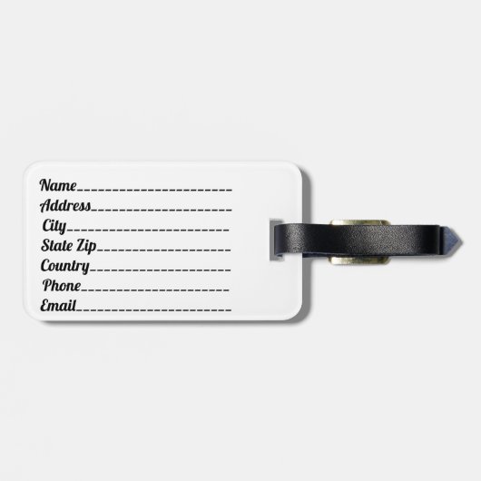 "Blue Daisy" - Akryllische Gepäckmarke Gepäckanhänger (Rückseite horizontal)