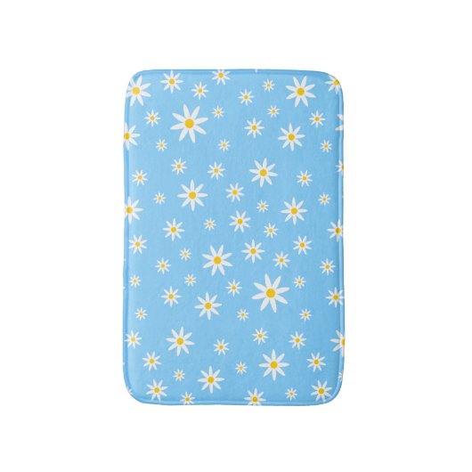 Blue Daisy Bath Mat Badematte (Vorderseite Vertikal)
