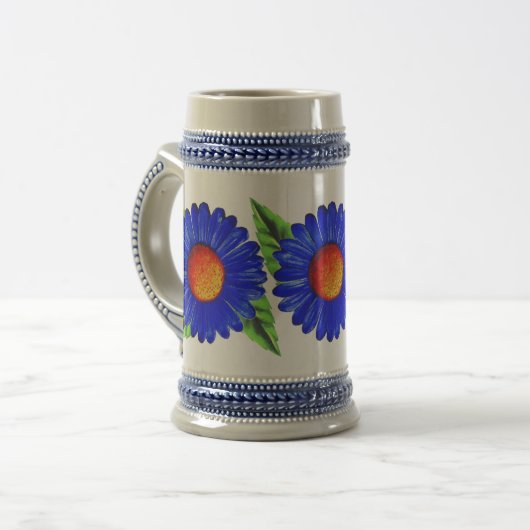 Blue Daisy Bierglas (Vorderseite Links)
