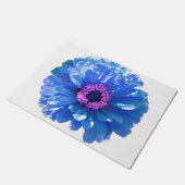 Blue Daisy, blaue Blume, blaue Blumen Fußmatte (Schrägansicht)