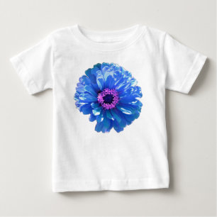 Blue Daisy, blaues blühendes Foto Baby T-shirt