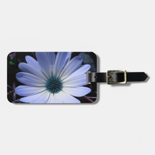 Blue Daisy Blume Custom Luggage Tag Gepäckanhänger (Vorderseite horizontal)