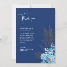 Blue Daisy Blume Dankeschön-Karte für Hochzeit Dankeskarte