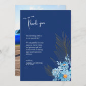 Blue Daisy Blume Dankeschön-Karte für Hochzeit Dankeskarte (Vorne/Hinten)