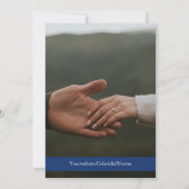 Blue Daisy Blume Hochzeitssache Datum speichern Einladung (Rückseite)