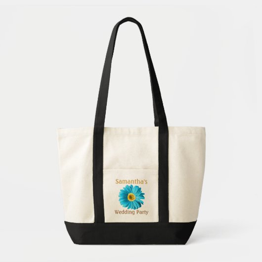 Blue Daisy Blume individuell anpassbar Tragetasche (Vorne)