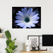 Blue Daisy Blume Poster (Heimbüro)