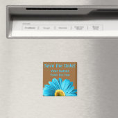 Blue Daisy Blume Save the Date Custom Magnet (In Situ (Geschirrspüler))