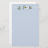 Blue Daisy Blume Zeichne Grenze Briefpapier (Vorne/Hinten)