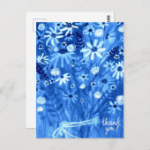 Blue Daisy Bouquet Vielen Dank Postkarte (Vorne/Hinten)