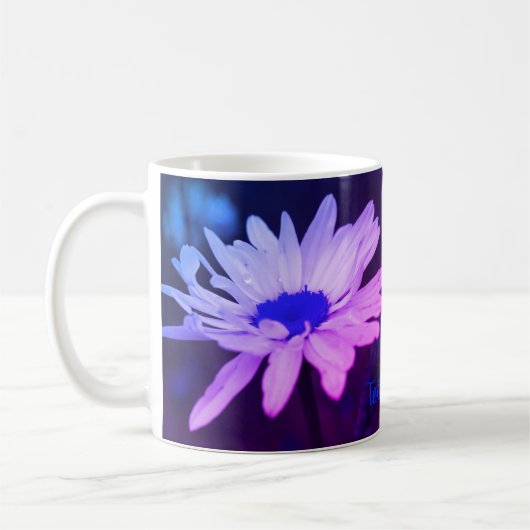 Blue Daisy Centre Florenz Personalisiert Kaffeetasse (Links)