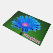Blue Daisy Doormat Fußmatte (Schrägansicht)