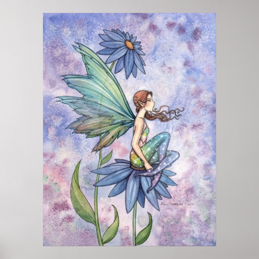 Blue Daisy Fairy Poster von Molly Harrison (Vorne)