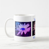 Blue Daisy Floral Art Fotografie Personalisiert Kaffeetasse (Links)