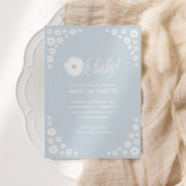 Blue Daisy Floral Boho Kinderdusche Einladung