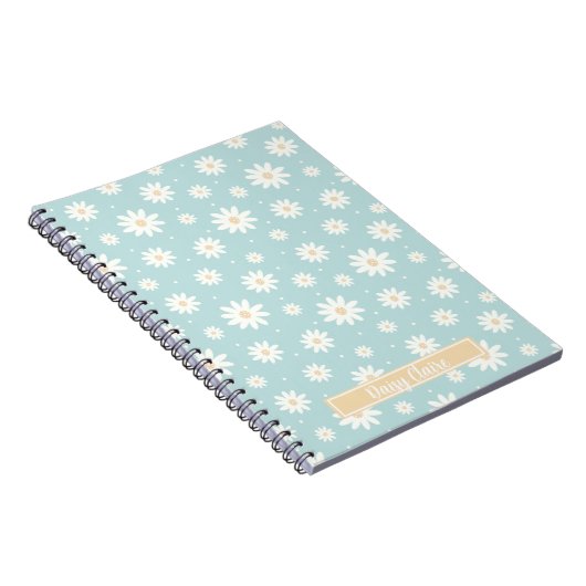 Blue Daisy Floral Custom Notebook Notizblock (Rechte Seite)