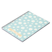 Blue Daisy Floral Custom Notebook Notizblock (Linke Seite)