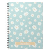 Blue Daisy Floral Custom Notebook Notizblock (Vorderseite)