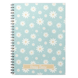 Blue Daisy Floral Custom Notebook Notizblock
