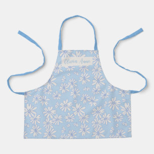Blue Daisy Floral Girls Custom Schürze