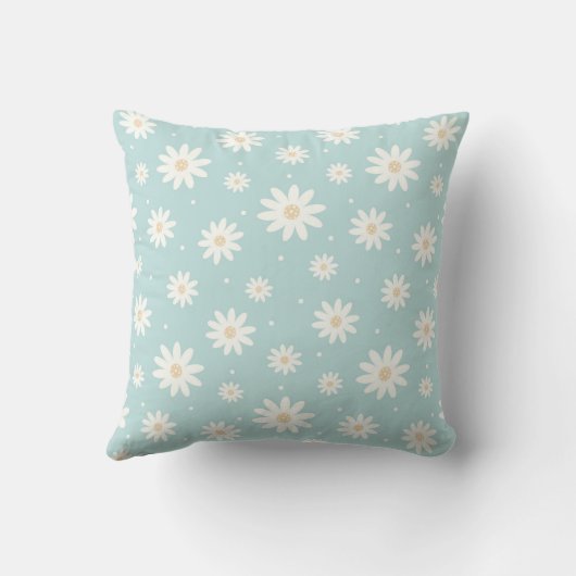 Blue Daisy Floral Kissen (Rückseite)
