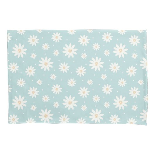 Blue Daisy Floral Kissenbezug (Vorderseite)
