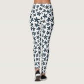 Blue Daisy Floral Niedlich Workout läuft Leggings (Rückseite)