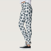 Blue Daisy Floral Niedlich Workout läuft Leggings (Links)