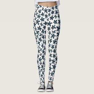 Blue Daisy Floral Niedlich Workout läuft Leggings