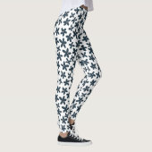Blue Daisy Floral Niedlich Workout läuft Leggings (Rechts)