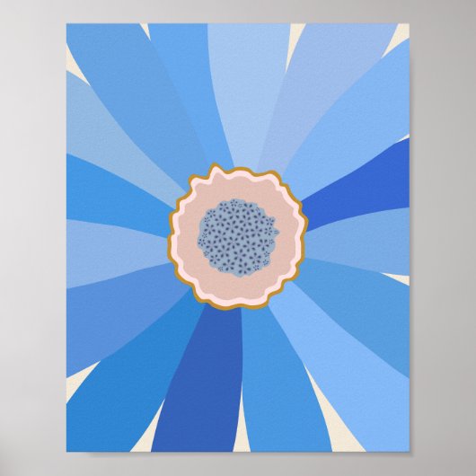 Blue Daisy Floral Poster (Vorne)