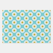 Blue Daisy Floral Stripes Polka Dot Geschenkpapier Set (Vorderseite)