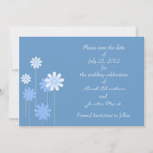 Blue Daisy Formal Save the Date Postcard (Vorderseite)