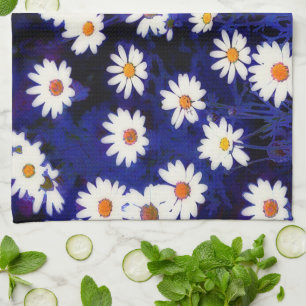 Blue Daisy Garden Art Kitchtuch Geschirrtuch