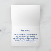 Blue Daisy Gerbera Blume Happy Birthday Karte (Innenseite)