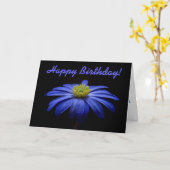 Blue Daisy Gerbera Blume Happy Birthday Karte (Gelbe Blume)