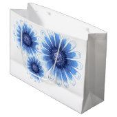 Blue Daisy Gift Bag Große Geschenktüte (Vorderseite Schrägansicht)