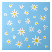Blue Daisy Keramik Tile Fliese (Vorderseite)