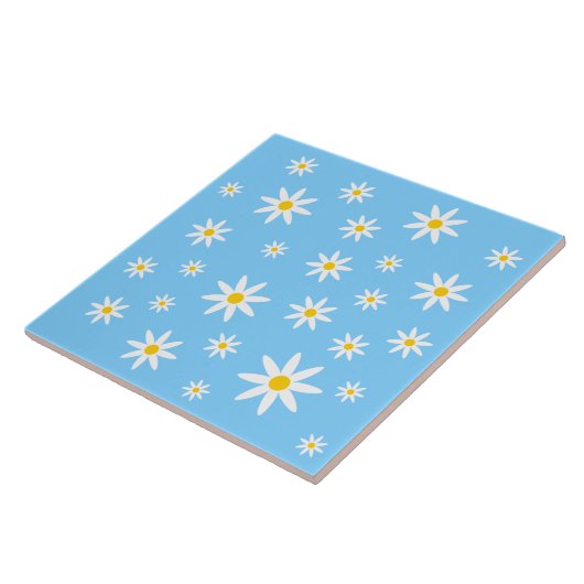 Blue Daisy Keramik Tile Fliese (Seite)
