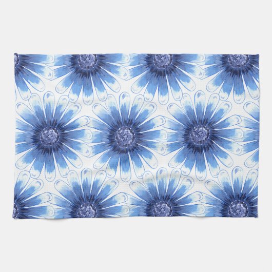 Blue Daisy Kitchen Handtücher (Horizontal)
