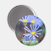 Blue Daisy Magnet (Vorderseite/Rückseite)