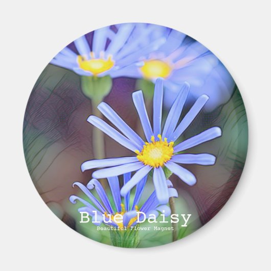 Blue Daisy Magnet (Vorne)