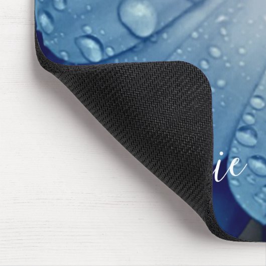Blue Daisy mit Dew Drops Mouse Pad Mousepad (Ecke)